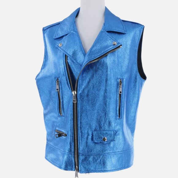 Ainea Vegan Leather Biker Vest - Retail $605 New